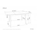 Стол обеденный SIGNAL APOLLO белый мат/черный 120-160/80